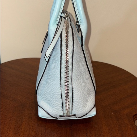 Coach Bleecker Preston mini bag Satchel Buffalo pebbled leather Lt blue seafoam - Picture 6 of 17